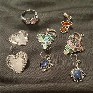 Silver and Blue Gemstone Jewelry Set